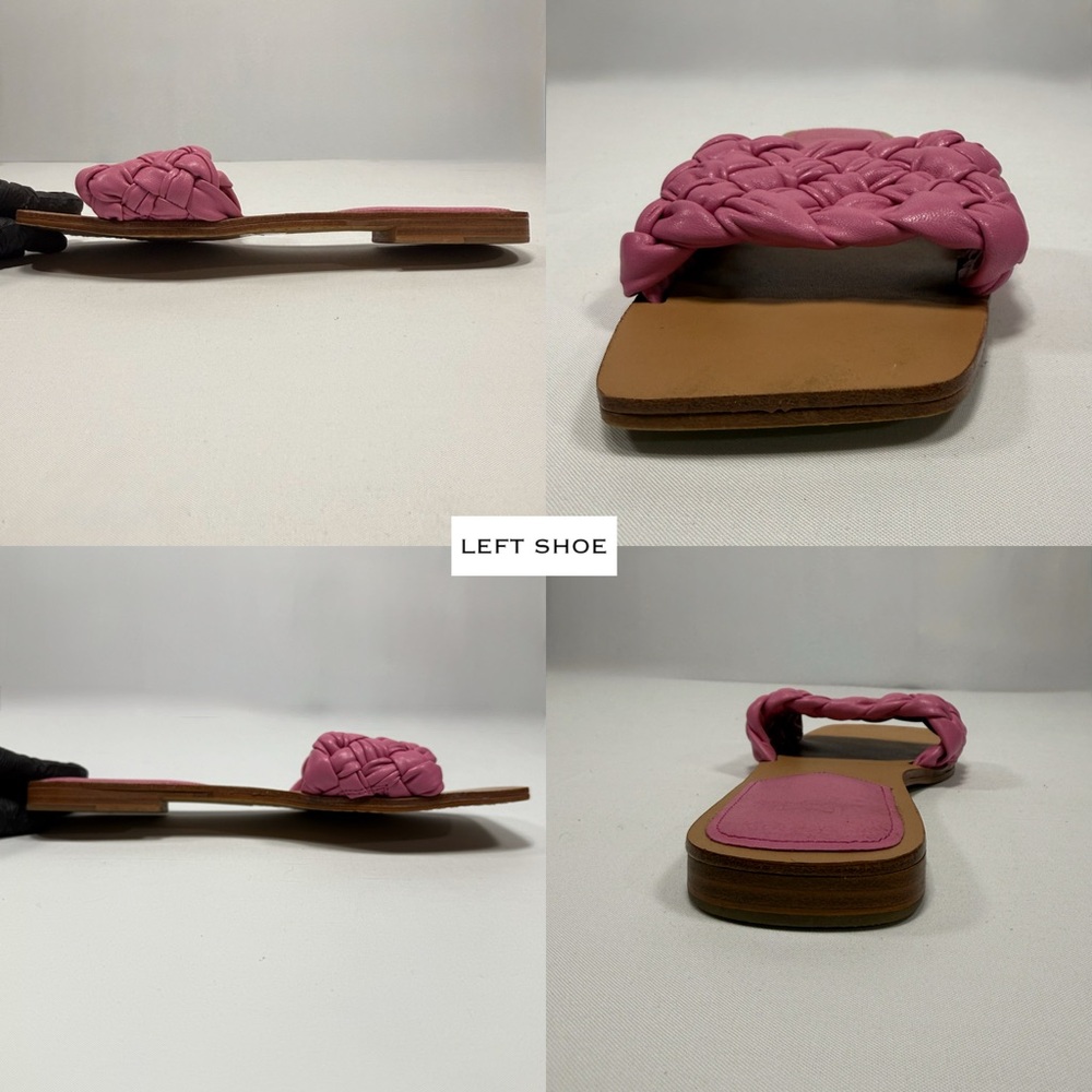 Braided Leather Marc Fisher Pink Square Toe Slide Sandals Size 10M - Picture 3 of 6